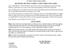 Quyết định 5228/QĐ-BNN-TCCB 2014 ban hành kế hoạch cải cách hành chính năm 2015