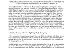 Chỉ thị 31/CT-BCT bảo đảm cân đối cung cầu bình ổn thị trường cuối 2014 Tết Nguyên đán Ất Mùi 2015