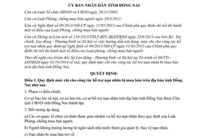 Quyết định 61/2014/QĐ-UBND mức chi hỗ trợ nạn nhân bị mua bán Đồng Nai