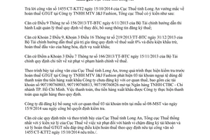 Công văn 5392/TCT-CS năm 2014 hoàn thuế giá trị gia tăng