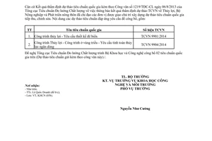 Công văn 9717/BNN-KHCN năm 2014 tiêu chuẩn quốc gia công trình thủy lợi
