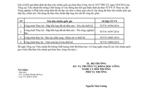 Công văn 9718/BNN-KHCN năm 2014 công bố tiêu chuẩn quốc gia công trình thủy lợi