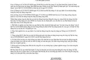 Công văn 1114/SXD-QLCL năm 2014 tăng cường công tác quản lý an toàn lao động thi công xây dựng Gia Lai