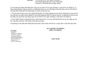 Công văn 10401/VP-PCNC năm 2014 quản lý sử dụng kê khai tài sản thu nhập cán bộ Hồ Chí Minh