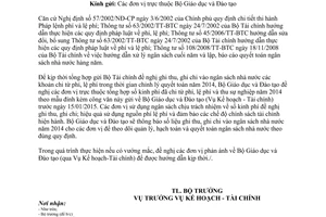Công văn 7112/BGDĐT-KHTC hướng dẫn ghi thu ghi chi phí lệ phí năm 2014