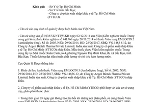 Công văn 22162/QLD-CL đình chỉ lưu hành thuốc không đạt tiêu chuẩn chất lượng 2014