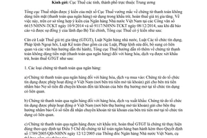 Công văn 5806/TCT-KK năm 2014 về chứng từ thanh toán qua ngân hàng