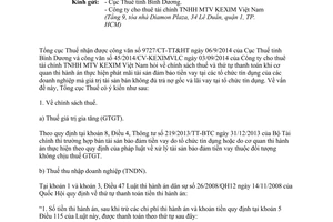 Công văn 5858/TCT-CS năm 2014 bán tài sản đảm bảo tiền vay