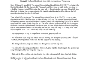 Công văn 5838/BTNMT-TCQLĐĐ 2014 về phổ biến giáo dục chính sách pháp luật đất đai