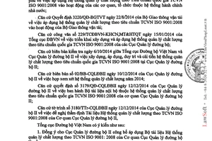 Công văn 7033/TCĐBVN-KHCN,MT&HTQT 2014 áp dụng Hệ thống quản lý chất lượng vào cơ quan nhà nước