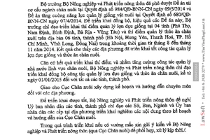 Công văn 10563/BNN-CN 2014 triển khai công tác quản lý lợn đực giống thức ăn chăn nuôi