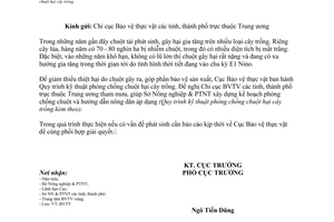 Công văn 2475/BVTV-TV 2014 Quy trình kỹ thuật phòng chống chuột hại cây trồng