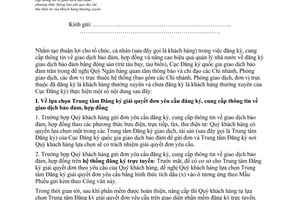 Công văn 560/CĐKGDBĐ-QLNV 2014 Đăng ký giải quyết đơn đăng ký cung cấp thông tin giao dịch bảo đảm