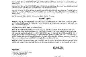 Quyết định 189/QĐ-UBND 2015 công bố thủ tục hành chính mới sửa đổi bãi bỏ của Sở Tài chính Sơn La