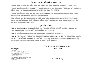 Quyết định 04/2015/QĐ-UBND hỗ trợ nâng cao hiệu quả chăn nuôi nông hộ Phú Yên 2015 2020