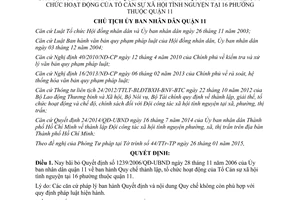 Quyết định 48/QĐ-UBND 2015 bãi bỏ Quyết định 1239/2006/QĐ-UBND Quận 11 Hồ Chí Minh