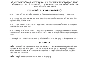 Quyết định 419/QĐ-UBND 2015 công bố danh mục văn bản quy phạm pháp luật hết hiệu lực Hà Nội