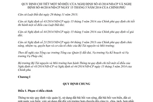 Thông tư 02/2015/TT-BTNMT hướng dẫn Nghị định 43/2014/NĐ-CP Nghị định 44/2014/NĐ-CP