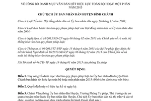 Quyết định 480/QĐ-UBND công bố danh mục văn bản hết hiệu lực 2015 Bình Chánh Hồ Chí Minh