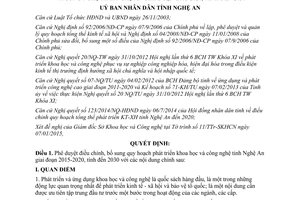 Quyết định 10/2015/QĐ-UBND phát triển khoa học công nghệ Nghệ An 2015 2020 đến 2030