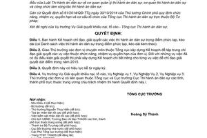 Quyết định 74/QĐ-TCTHADS 2015 giải quyết việc thi hành án dân sự trọng điểm phức tạp kéo dài