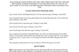 Quyết định 04/2015/QĐ-UBND hướng dẫn thu hút đãi ngộ bác sĩ dược sĩ đại học công lập Đắk Nông
