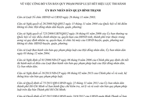Quyết định 421/QĐ-UBND 2015 văn bản quy phạm pháp luật hết hiệu lực quận Bình Thạnh Hồ Chí Minh
