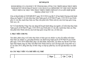 Kế hoạch 14/KH-SYT triển khai thực hiện 05/NQ-CP đẩy mạnh mục tiêu phát triển Bà Rịa Vũng Tàu 2016