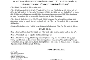 Quyết định 83/QĐ-TCTHADS 2015 kiểm tra công tác thi hành án dân sự