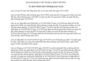 Quyết định 05/2015/QĐ-UBND Quy chế Thi đua Khen thưởng Quảng Ngãi