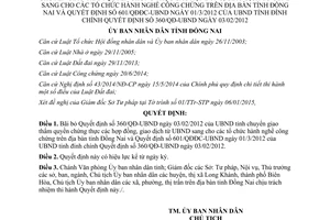 Quyết định 247/QĐ-UBND 2015 bãi bỏ Quyết định 360/QĐ-UBND chứng thực hợp đồng Đồng Nai