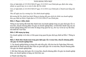 Thông tư 09/2015/TT-BTC hướng dẫn giao dịch tài chính của doanh nghiệp