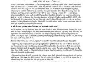 Chỉ thị 07/2015/CT-UBND tổ chức quản lý điều hành ngân sách Nhà nước Bà Rịa Vũng Tàu 2015