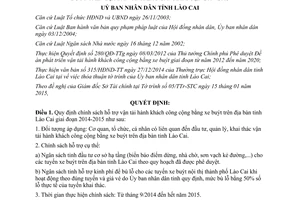 Quyết định 07/2015/QĐ-UBND hỗ trợ vận tải hành khách công cộng bằng xe buýt 2014 2015 Lào Cai