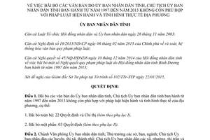 Quyết định 238/QĐ-UBND 2015 Bãi bỏ văn bản Ủy ban Chủ tịch ban hành 1997 2013 Bình Dương