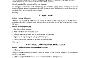 Thông tư 12/2015/TT-BTC Chứng chỉ nghiệp vụ cấp thu hồi mã số nhân viên đại lý làm thủ tục hải quan