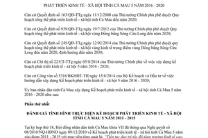 Kế hoạch 05/KH-UBND phát triển kinh tế xã hội Cà Mau 5 năm 2016 2020 2015