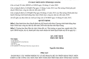 Quyết định số 154/QĐ-UBND chương trình hành động thực hiện chiến lược công tác dân tộc Hậu Giang 2015