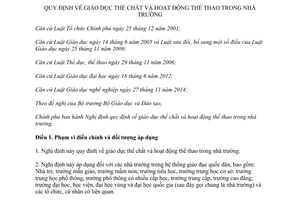 Nghị định 11/2015/NĐ-CP giáo dục thể chất hoạt động thể thao trong nhà trường