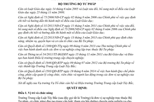 Quyết định 09/QĐ-BTP năm 2015 chức năng cơ cấu tổ chức Trường Trung cấp Luật Tây Bắc