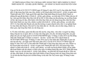 Chỉ thị 01/2015/CT-UBND phát triển kinh tế xã hội quốc phòng an ninh ngân sách Bình Chánh Hồ Chí Minh