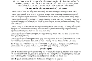 Quyết định 01/2015/QĐ-UBND quy chế viên chức Trường Đại học chuyên ngành y dược Hồ Chí Minh