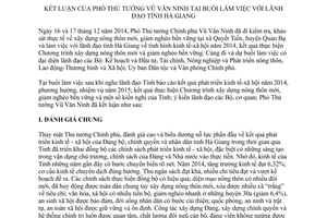 Thông báo 03/TB-VPCP năm 2015 kết luận Phó Thủ tướng Vũ Văn Ninh tại buổi làm việc với lãnh đạo tỉnh Hà Giang