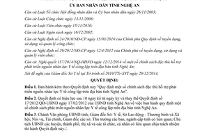 Quyết định 01/2015/QĐ-UBND chính sách đặc thù hỗ trợ phát triển nguồn nhân lực Y tế Nghệ An