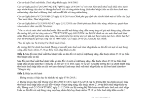 Thông tư số 03/2015/TT-BTC sửa đổi mức thuế suất thuế nhập khẩu mặt hàng thuộc nhóm 27.10 tại Biểu thuế nhập khẩu ưu đãi