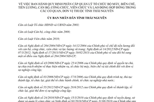 Quyết định 01/2015/QĐ-UBND tổ chức bộ máy biên chế tiền lương công viên chức lao động Thái Nguyên