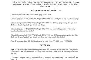 Quyết định 09/QĐ-UBND 2015 quy hoạch 1/2000 khu Công nghiệp Đồng Xoài II Bình Phước