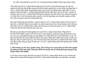 Chỉ thị 01/2015/CT-UBND thi hành luật xử lý vi phạm hành chính Đắk Lắk