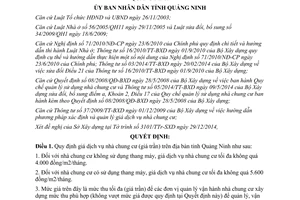 Quyết định 40/QĐ-UBND 2015 giá dịch vụ nhà chung cư giá trần Quảng Ninh