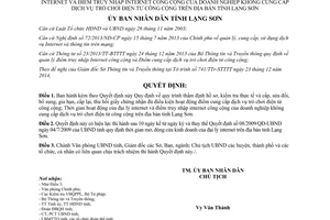 Quyết định 01/2015/QĐ-UBND cung cấp dịch vụ trò chơi điện tử công cộng Lạng Sơn